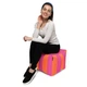 Пуф Кубик Полосатый Оксфорд размер Стандарт+ Студия Комфорта Оранжевый + Розовый - изображение 4