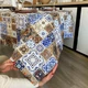 Скатерть Водоотталкивающая "Греческий кафель" 120х120 см - изображение 2
