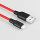 Кабель зарядки HOCO X21 Plus (2.4A) (1M) для Apple Lightning to USB для iOS пристроїв iPhone/iPad/iPod Червоний - изображение 3