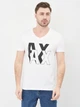 Футболка хлопковая длинная мужская Armani Exchange 10598.2 S Белая - изображение 1