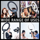 Кольцевая LED лампа селфи подсветка набор блогера Ring Light RGB MJ36-36см USB с 3 креплениями для телефона - изображение 5