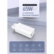 Сетевое зарядное устройство PZOZ GAN 65W (2 usb type-c + 1 usb A) White - изображение 2