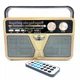 Радіо акумуляторне з Bluetooth і пультом управління Kemai Retro Gold - зображення 1