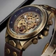 Механічний годинник з автоподзаводом Vintage Skeleton (brown) гарантія 12 місяців - зображення 3