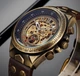 Механічний годинник з автоподзаводом Vintage Skeleton (brown) гарантія 12 місяців - зображення 6