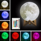 Настільна лампа світильник різнокольоровий Місяць - Magic 3D Moon Light з пультом - зображення 5