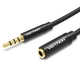 Удлинитель Audio Aux 3.5мм-3.5мм Vention mic Cotton F/M gold-plated 3m Black (BHBBI) - изображение 1