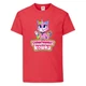 Футболка детская Радужная Кошка 005 (Rainbow Cat) красная (RNC rd 005) 128 см - изображение 1
