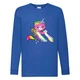 Лонгслив реглан Радужная Кошка 002 (Rainbow Cat) синий (RNC blu 002) 152 см - изображение 1