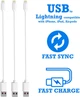 Кабель Timstool USB to Lightning 0.21 м 3 шт White (DC21-LT-WT) - зображення 2