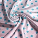 Тканина плательна атлас шовк стрейч 145 см 95 гр/м2 легка тканина для суконь, блуз, піжам та аксесуарів горошок рожевий м.п. - зображення 1