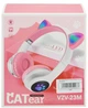 Беспроводные наушники RIAS VZV-23M кошачьи ушки Bluetooth с RGB подсветкой White-Pink (3_01403) - изображение 3