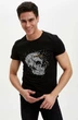 Футболка Defacto с черепом на груди Nothing L Черная (DeF T-shirt -7007-0) - изображение 1