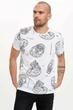 Футболка Defacto с черепами Design Futures XL Белая (DeF T-shirt -7012-3) - изображение 3