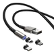 Кабель магнітний Baseus 3в1 Lightning/Micro USB/Type-C - зображення 4