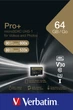 Карта памяти Verbatim Pro+ MicroSDXC 64GB UHS Speed Class 3 + SD-адаптер (23942440345) - изображение 3