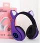 Бездротові Bluetooth-навушники CXT-B39 Cat Ear з вушками і LED підсвічуванням Фіолетовий - зображення 5