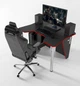 Геймерский игровой стол ZEUS IGROK-3 черный+красный - изображение 2