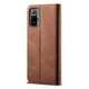 Чехол-книжка с кармашками UniCase Jeans Wallet для Xiaomi Redmi Note 10 Pro - Brown - изображение 3