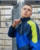 Ветровка-зиппер мужская Пушка Огонь Split с микрофлисом сине-салатовая XXL - изображение 7