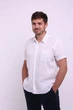 Сорочка ZIBSTUDIO льон короткий рукав S Біла (6157131) - зображення 1