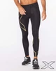 Мужские компрессионные тайтсы 2XU, MCS Run Compression Tight w Back Stor, S, черный/золотой отражающий логотип - изображение 1