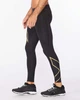 Мужские компрессионные тайтсы 2XU, MCS Run Compression Tight w Back Stor, S, черный/золотой отражающий логотип - изображение 3