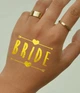 Флеш тату для невесты на девичник "Bride" з двома сердцями (B503) - зображення 2