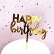 Топпер для торта "Happy Вirthday" золотий 15х11 см (B-911) - зображення 2