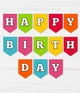 Гірлянда-прапорці Happy Moments "Happy Birthday!" з різнокольоровими прапорцями 175 cм (G-49) - зображення 2