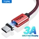 Магнитный кабель 3 in1 Micro /Type c /For iPhone 1 meters 2.4A Quick Charge 3.0 TOPK AM45 RED - изображение 3