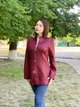 Кардиган Khan стеганая эко кожа на пряжке вишневый 42 XS - изображение 4
