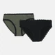 Трусики-сліп Manoukian Slips X2 Femme 13890784-3 L Чорний/Хакі (3349610013077) - зображення 1