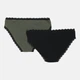 Трусики-сліп Manoukian Slips X2 Femme 13890784-3 L Чорний/Хакі (3349610013077) - зображення 2