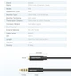 Кабель Vention Audio 3.5 мм Metal Type 1 м Black (BHBBF) - зображення 3