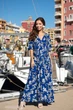 Летнее женское платье в пол Indiano 21NI-370/1 V XL/2XL Синий-Белый - изображение 1