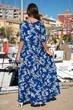 Летнее женское платье в пол Indiano 21NI-370/1 V XL/2XL Синий-Белый - изображение 2