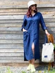 Лляна сукня - сорочка темно-синя XS - linen island (132135) - зображення 2