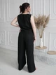Льняные брюки Палаццо черные L - linen island (132006) - изображение 3