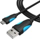 Кабель Vention USB-A 2.0 — microUSB B, 1.5 м Black (VAS-A04-B150-N) (59625004) - зображення 2