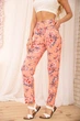 Літні бавовняні штани, з квітковим принтом, колір Персиковий розмір S 172R65-1 - зображення 3