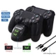 Зарядна док станція DOBE для DualShock 4 PS4 на 2 геймпада з LED підсвічуванням Чорний - зображення 1