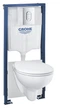 Инсталляция GROHE SOLIDO 5 в 1 39418000 с панелью Arena Cosmopolitan 38844000 хром + унитаз GROHE Bau Ceramic 39427000 + сиденье 39493000 Soft Close - изображение 1
