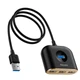 HUB адаптер Baseus Square Round USB 3.0 to USB 2.0 3-ports переходник хаб (CAHUB-AY01) - изображение 2