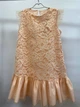 Платье нарядное с коротким рукавом Mevis 128р Ажурное Персиковый - изображение 4
