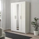 Гардероб IKEA BRIMNES с 3 дверцами 117x190 см белый (404.079.22) - зображення 3