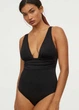 Купальник слитный с моделирующим эффектом для женщины H&M 0811777 34,XS Черный - изображение 1