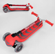 Самокат триколісний Best Scooter складне алюмінієве кермо, 4 колеса PU зі світлом Red (99639) - зображення 2