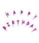 Свічки для торта "Happy Birthday" набір - 13 шт., висота - 3 см, колір - малиновий - зображення 1