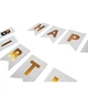 Паперова гірлянди з прапорців "Happy Birthday", довжина - 300 див., колір - срібло (з блискітками) - зображення 2